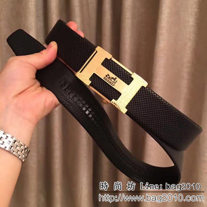 愛馬仕HERMES 雙面頭層牛皮 全新工藝無縫男士皮帶高端男士皮帶 HHG1141